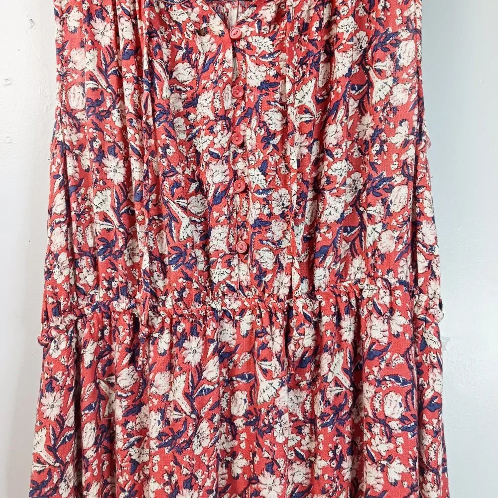 Lucky Brand Floral Dress Women's Size M Pink Midi Sleeveless Elastic Waist - Picture 3 of 8